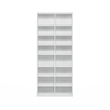Pemberly Row 16-Shelf Multimedia Media Storage Tower Rack with Adjustable White