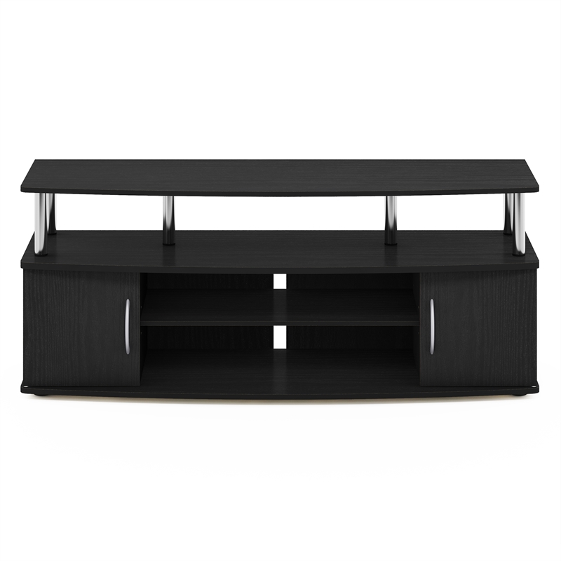 Pemberly Row Large Entertainment Center Hold up to 55-IN Stainless Steel Tubes