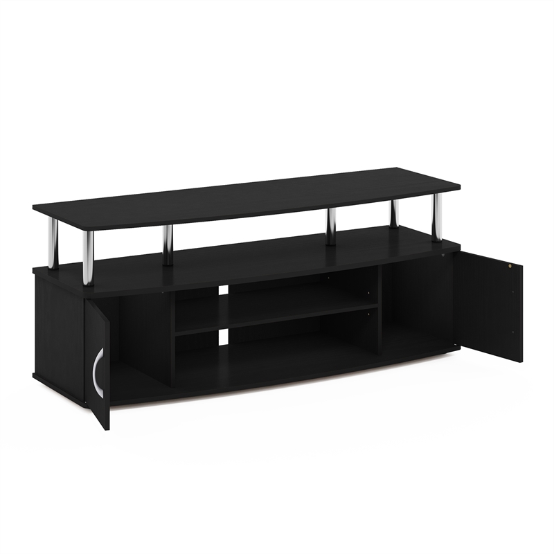 Pemberly Row Large Entertainment Center Hold up to 55-IN Stainless Steel Tubes