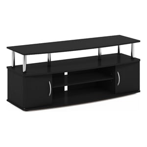 Pemberly Row Large Entertainment Center Hold up to 55-IN Stainless Steel Tubes