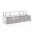 Pemberly Row Large Entertainment Center Hold up to 55-IN Stainless Steel Tubes