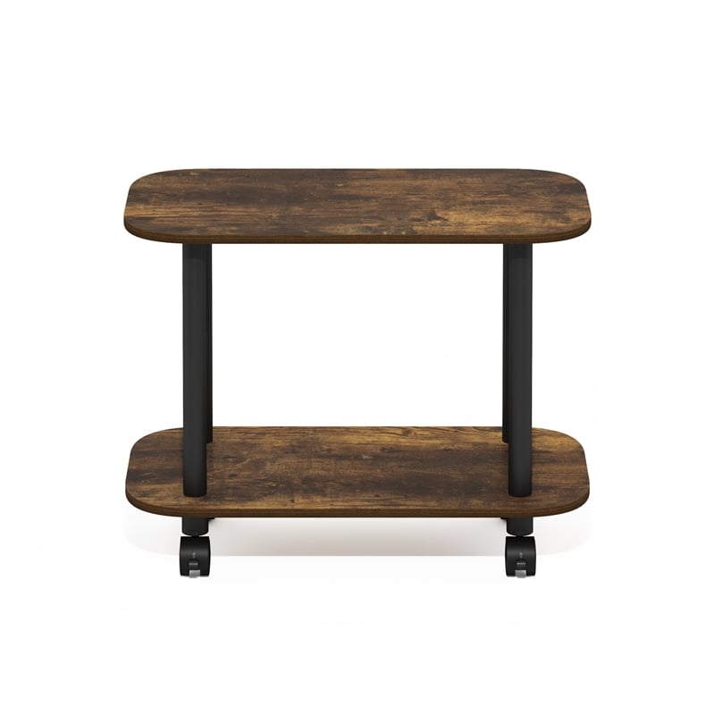 Pemberly Row Turn-N-Tube Oval End Table with Casters in Amber Pine