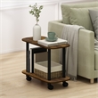 Pemberly Row Turn-N-Tube Oval End Table with Casters in Amber Pine