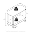 Pemberly Row Turn-N-Tube Oval End Table with Casters in White