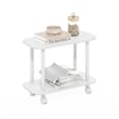 Pemberly Row Turn-N-Tube Oval End Table with Casters in White
