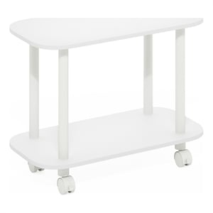 Pemberly Row Turn-N-Tube Oval End Table with Casters in White