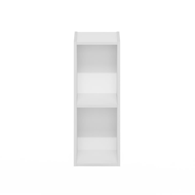 Pemberly Row 2-Tier Storage Shelf Bookcase in 8-Inch Width in White