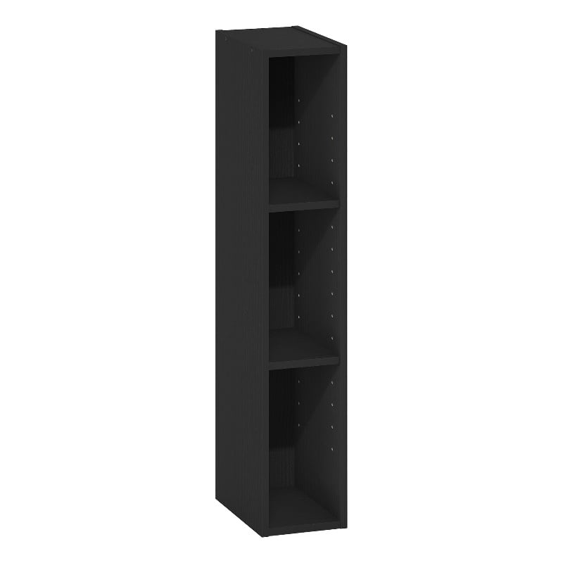 Pemberly Row 3-Tier Storage Shelf Bookcase in 6-Inch Width in Blackwood