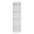Pemberly Row Contemporary 4-Tier Corner Open Shelf Bookcase in White