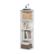 Pemberly Row Contemporary 4-Tier Corner Open Shelf Bookcase in White
