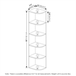 Pemberly Row Contemporary 5-Tier Corner Open Shelf Bookcase in Blackwood