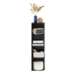 Pemberly Row Contemporary 4-Tier Corner Open Shelf Bookcase in Blackwood