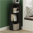 Pemberly Row 3-Tier Freestanding Corner Shelf Bookcase in Bookshelf in Espresso