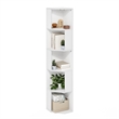 Pemberly Row 5-Tier Freestanding Corner Shelf Bookcase in Bookshelf in White