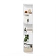 Pemberly Row 5-Tier Freestanding Corner Shelf Bookcase in Bookshelf in White