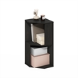 Pemberly Row 2-Tier Freestanding Corner Shelf Bookcase in Bookshelf in Espresso