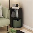 Pemberly Row 2-Tier Freestanding Corner Shelf Bookcase in Bookshelf in Espresso