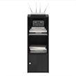 Pemberly Row 3-Tier Shelf Bookcase with 1 Door Storage Cabinet in Blackwood
