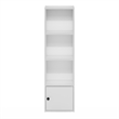 Pemberly Row 4-Tier Shelf Bookcase with 1 Door Storage Cabinet in White