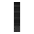 Pemberly Row 5-Tier Shelf Bookcase with 1 Door Storage Cabinet in Blackwood