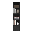 Pemberly Row 5-Tier Shelf Bookcase with 1 Door Storage Cabinet in Blackwood