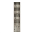 Pemberly Row 5-Tier Shelf Bookcase with 1 Door Storage Cabinet in French Oak