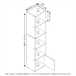 Pemberly Row 5-Tier Shelf Bookcase with 1 Door Storage Cabinet in White