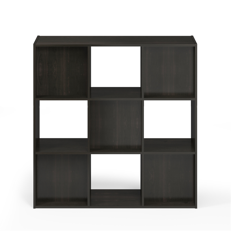 Pemberly Row Contemporary Cubic Storage Cabinet in 3x3 in Espresso