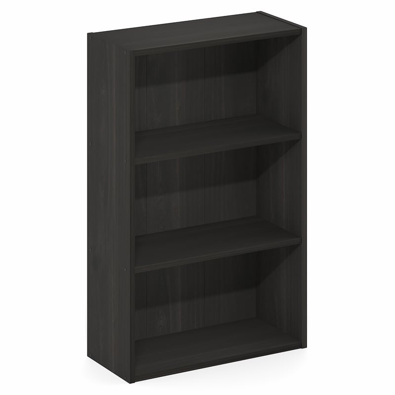 Pemberly Row 3-Tier Open Shelf Bookcase 7x17x26-inches in Espresso