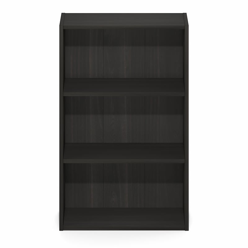 Pemberly Row 3-Tier Open Shelf Bookcase 7x17x26-inches in Espresso