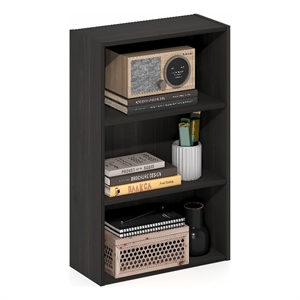 Pemberly Row 3-Tier Open Shelf Bookcase 7x17x26-inches in Espresso