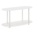 Pemberly Row Turn-N-Tube No Tools Modern Oval Side Table in White