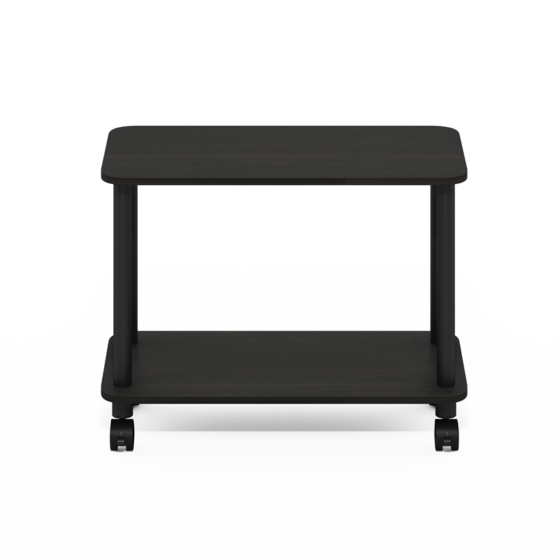 Pemberly Row Turn-N-Tube Rectangle End Table with Casters in Espresso