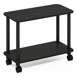 Pemberly Row Turn-N-Tube Rectangle End Table with Casters in Espresso