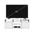 Pemberly Row TV Stand for TV up to 70-inch in Solid White/Black