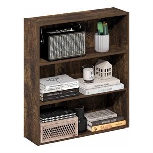 Pemberly Row 3-Tier Open Shelf Bookcase 7x24x26-inches in Amber Pine