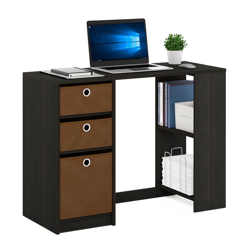 Pemberly Row Modern Engineered Wood Computer/Study Desk in Espresso