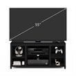 Pemberly Row TV Stand with Shelves for TV up to 55-inch in Americano