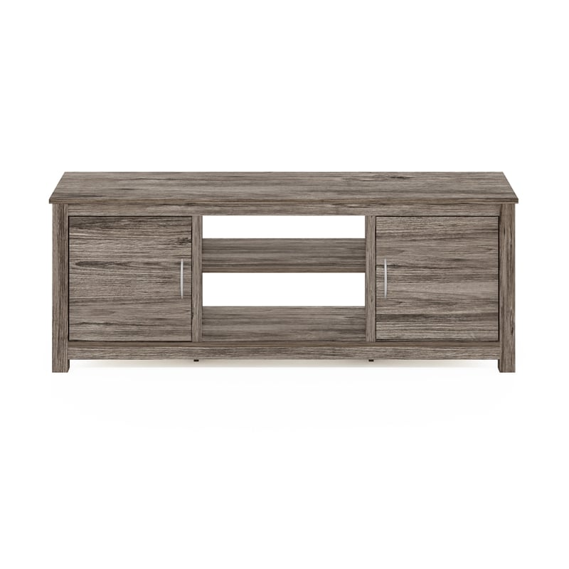 Pemberly Row Classic TV Stand with Storage for TV up to 65-inch in Rustic Oak