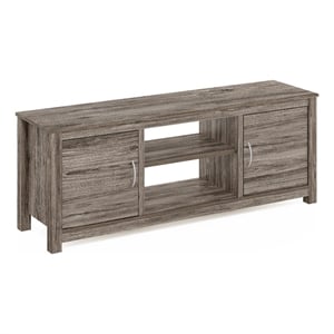 Pemberly Row Classic TV Stand with Storage for TV up to 65-inch in Rustic Oak