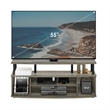 Pemberly Row Large Entertainment Center Hold up to 55-IN TV in French Oak/Black