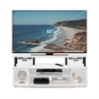 Pemberly Row Large Entertainment Center Hold up to 55-IN TV in White/Black