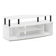 Pemberly Row Large Entertainment Center Hold up to 55-IN TV in White/Black