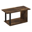 Pemberly Row Contemporary Living Coffee Table in Amber Pine/Black