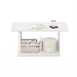 Pemberly Row Contemporary Living Coffee Table in White Finish