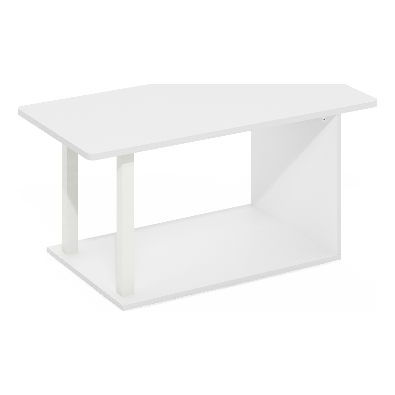 Pemberly Row Contemporary Living Coffee Table in White Finish