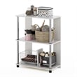 Pemberly Row Contemporary Bookcase in White Oak in Stainless Steel Tubes