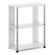 Pemberly Row Contemporary Bookcase in White Oak in Stainless Steel Tubes