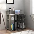 Pemberly Row Engineered Wood Computer/Writing Desk in French Oak Gray/Black