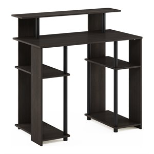 Pemberly Row Engineered Wood Simple Design Computer/Writing Desk in Walnut/Black